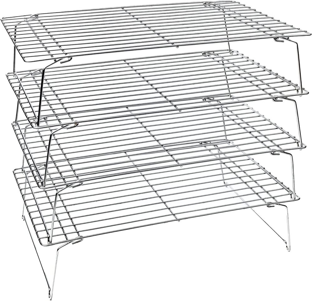 4-Tier Stackable Cooling Racks for Baking, 100% Stainless Steel Wire Rack, 15x10